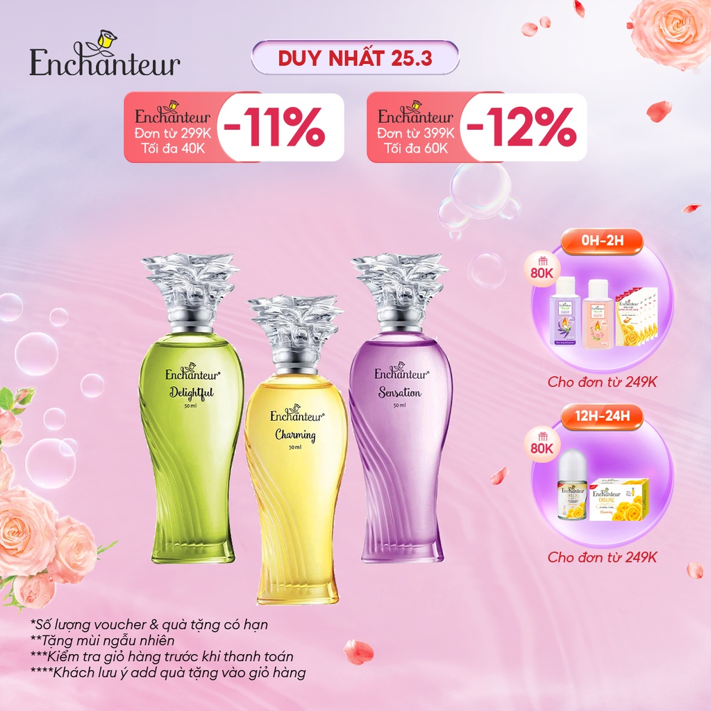 Nước hoa cao cấp Enchanteur Charming/ Sensation/ Delightful 50ml