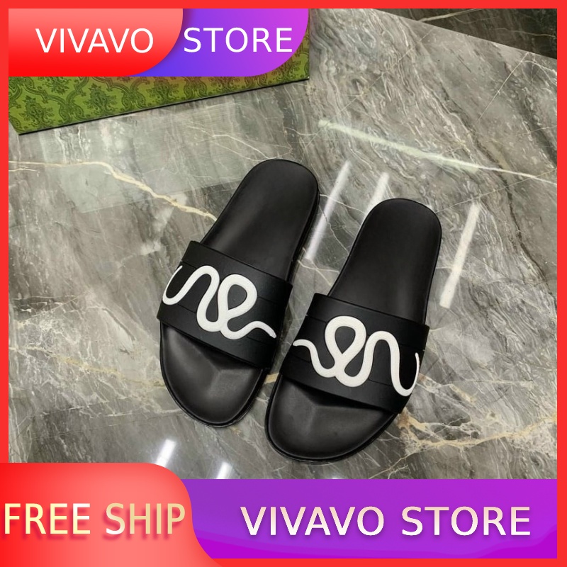 Dép nam nữ quai ngang logo rắn đẳng cấp 2023