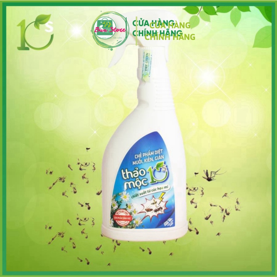 Thảo mộc xịt muỗi, gián, côn trùng 10s (500ml)