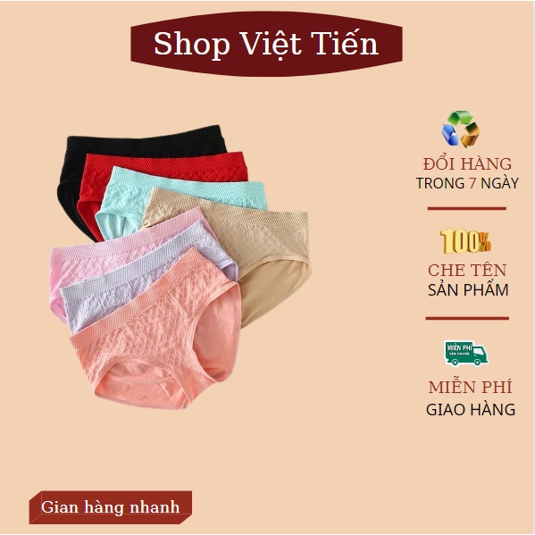 Set 10 quần lót nữ dệt kim cotton dày dặn mềm mịn co giãn 4 chiều nâng đẩy nhiều màu Việt Tiến ACC74