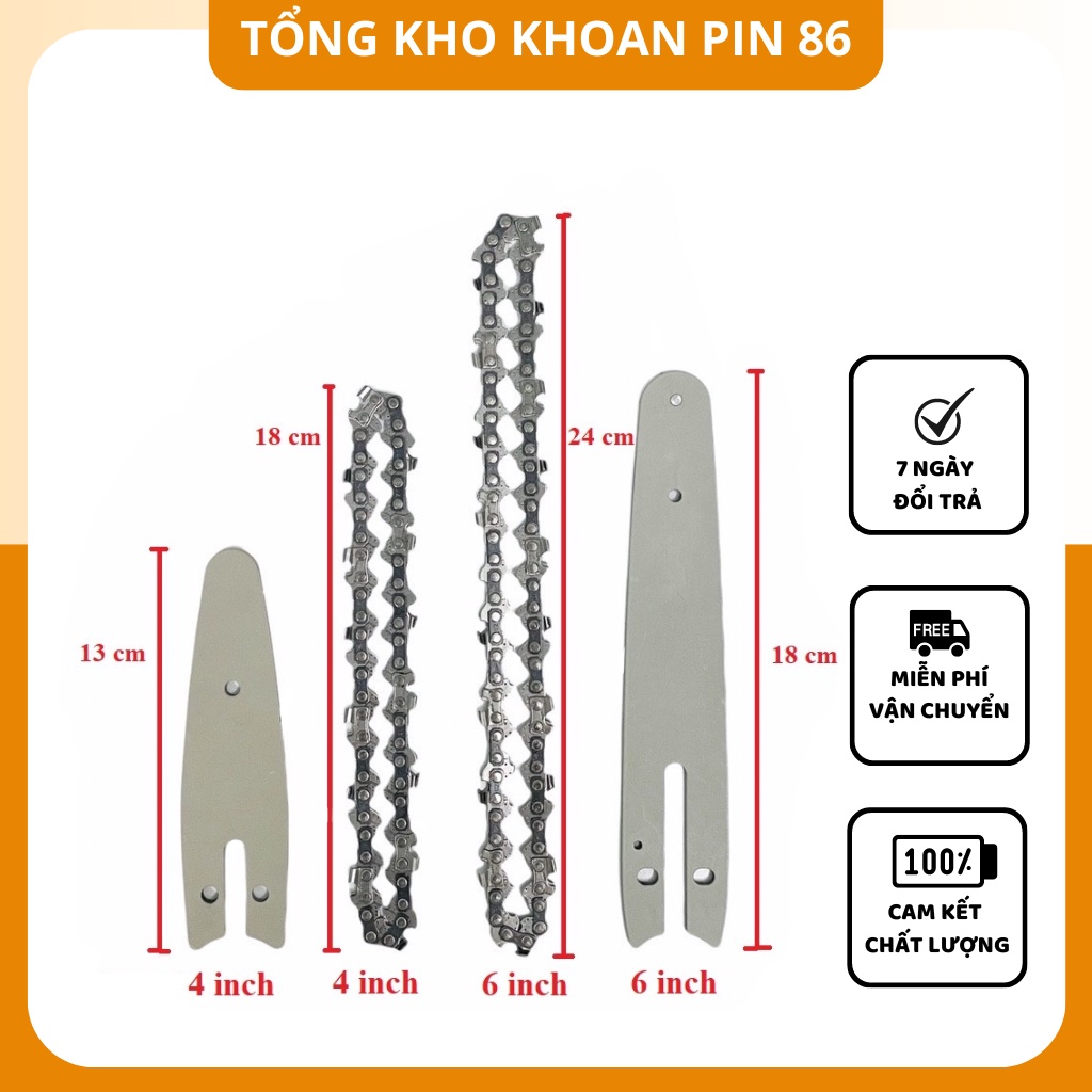 Lam xích dự phòng dùng cho máy cưa xích chạy pin