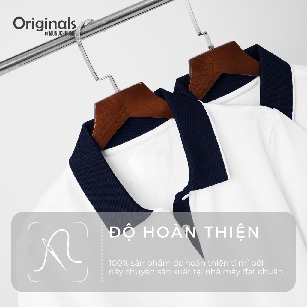 Áo polo đôi nam nữ POLMAN phối bo dệt viền Cotton Supima cao cấp OG9 - MONOCHROME