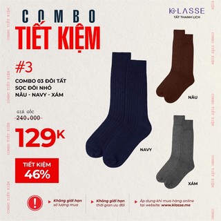 Combo 3 : 3 đôi tất sọc đôi nhỏ - klasse cotton cao cấp, vớ nam nữ thời trang công sở