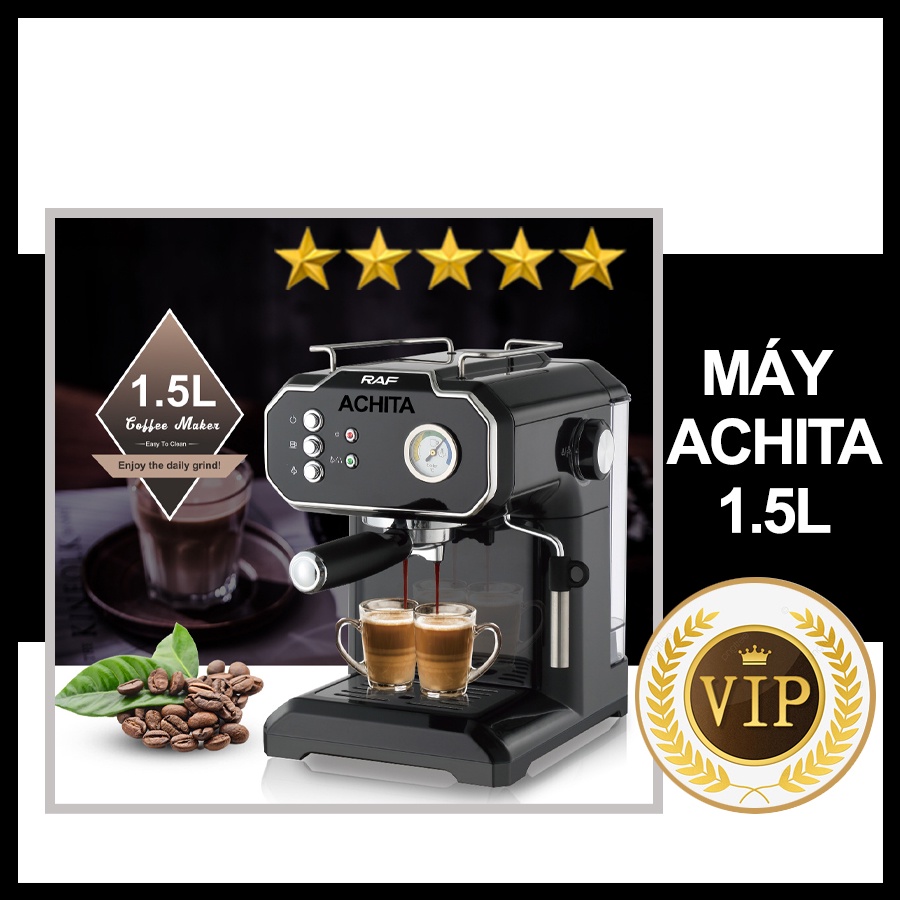 Máy pha cà phê Achita M59 áp suất lên đến 20 bar hệ thống đánh bọt tự động kiểm soát nhiệt - Shop 3B Care