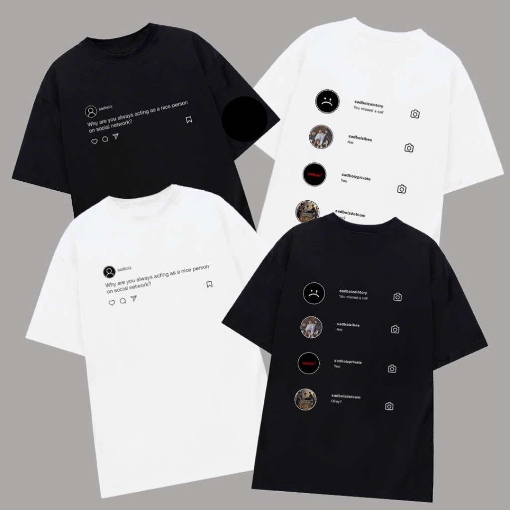 Áo Thun SAD BOIZ SADTAGRAM Nam Nữ Ulzzang Unisex Form Rộng Tay Lỡ| Trending xu hướng| Titibi Shop
