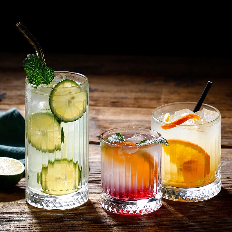 Bộ 6 Ly thủy tinh cao cấp chịu nhiệt nhiều mẫu mã, đựng nước ép, cocktail, whiskey, decor, đồ uống gia đình