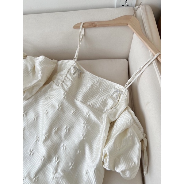 [NEW]VÁY GẤM TACTA 2S HOA CHÌM TAY BỒNG”Zumi dress” KÈM TAG NƠ