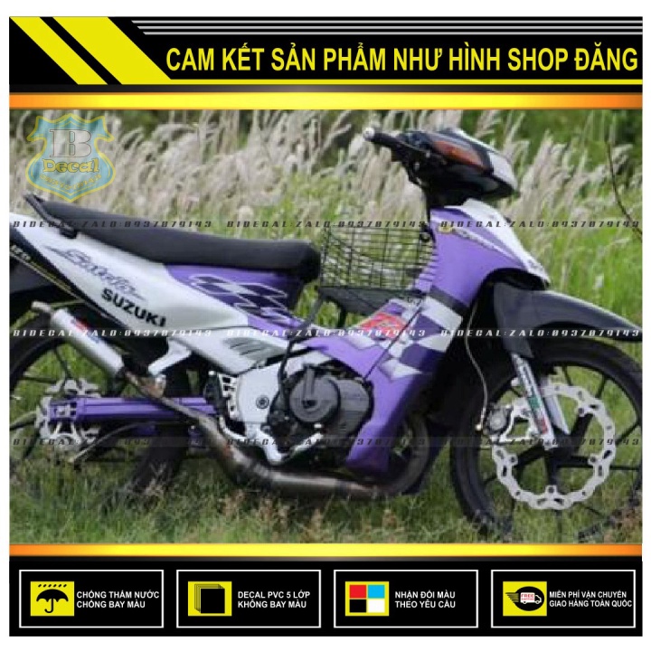 TEM RỜI SATRIA 2000 MẪU CỜ PHỐI TÍM TRẮNG