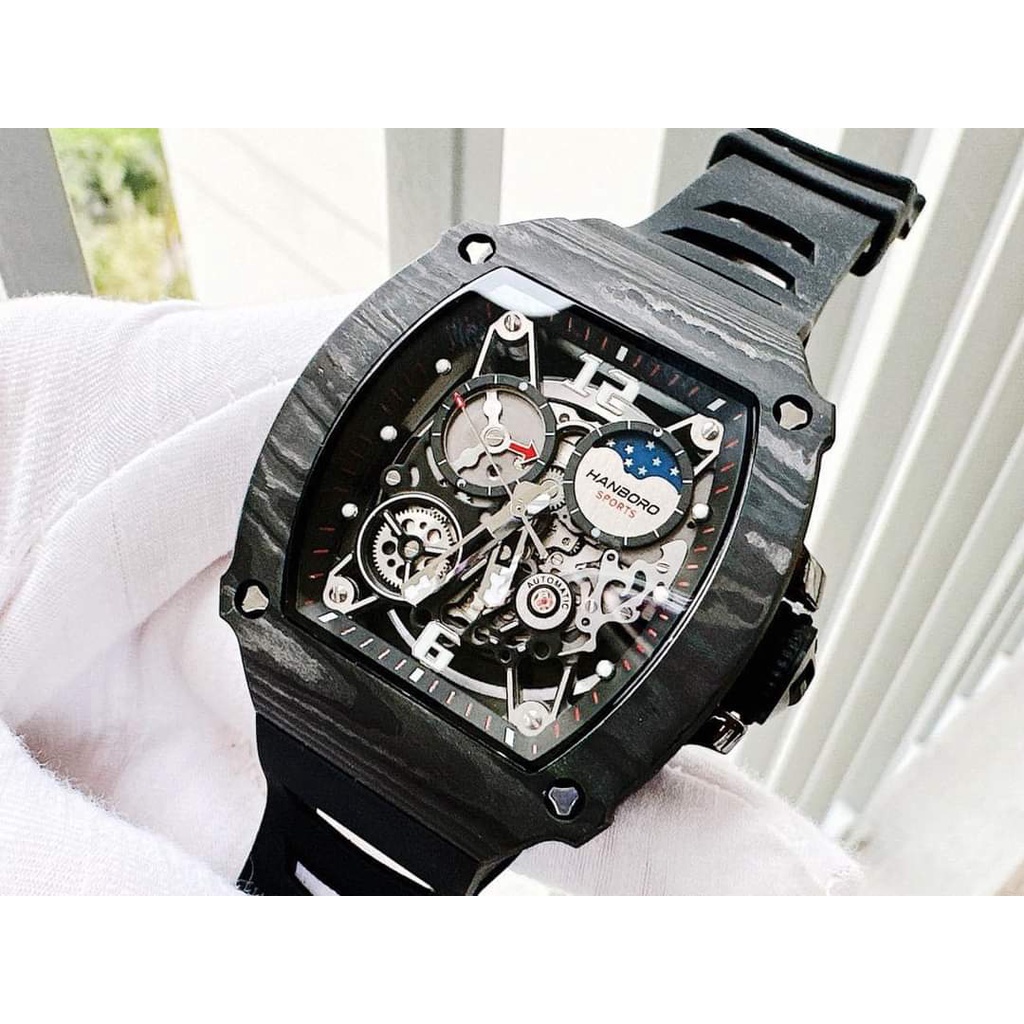 Đồng Hồ Cơ Nam Chính Hãng Hanboro,Size:40x48mm Full Box Thể Thao Cá Tính