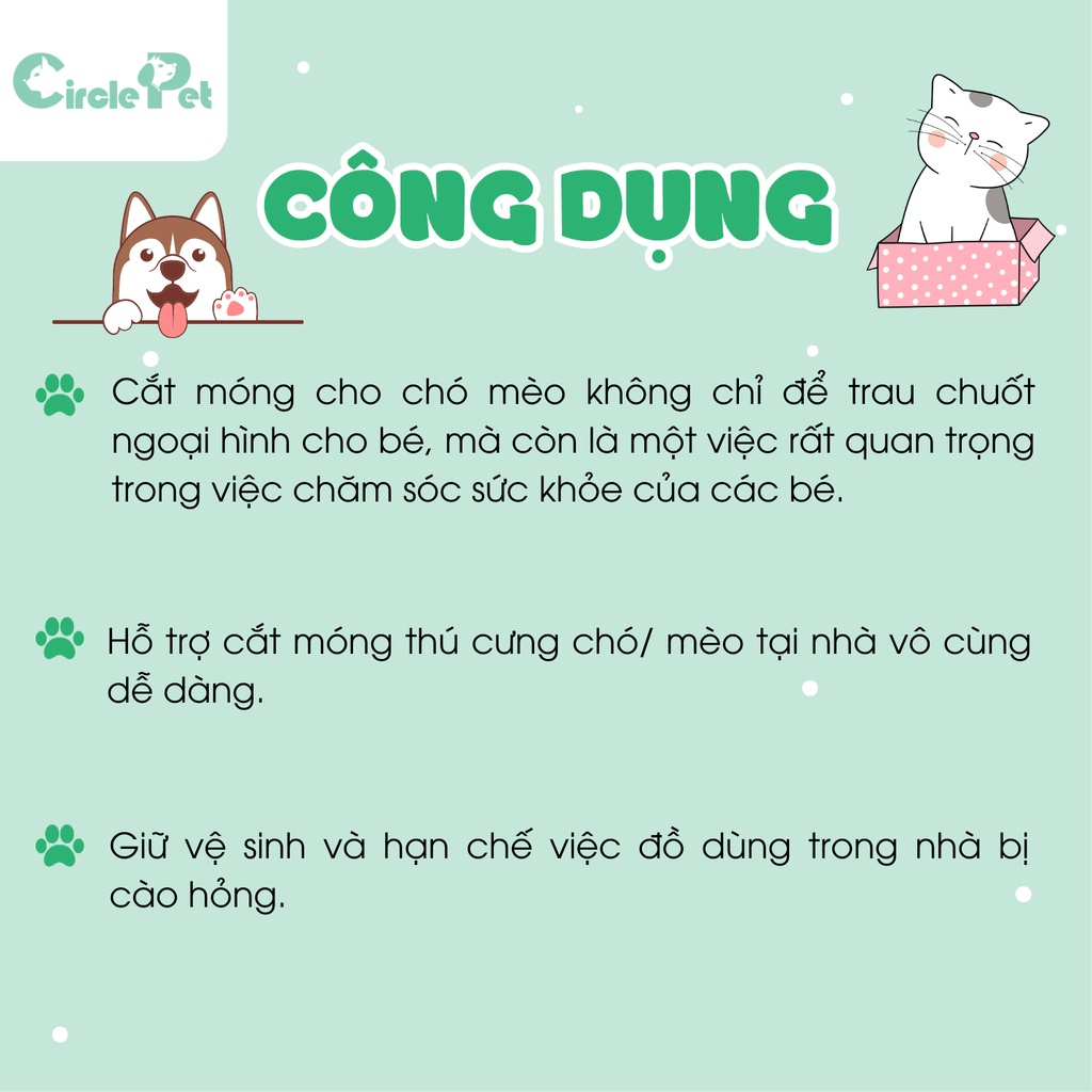 Kềm Cắt Móng Thú Cưng Pakeway Thiết Kế Đặc Biệt Với Đuôi Q, Đầu Cong 60 Độ Dễ Dàng Sử Dụng Size S
