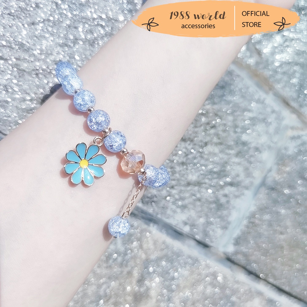 Vòng đeo tay chuỗi hạt nhiều màu dễ thương cho bạn gái 1988world