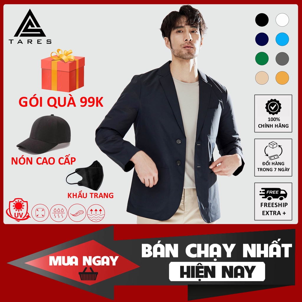 Áo thun, áo phông lót nam cao cấp TARES-TSC phiên bản PREMIUM chống tia UV cổ tròn tặng nón cao cấp