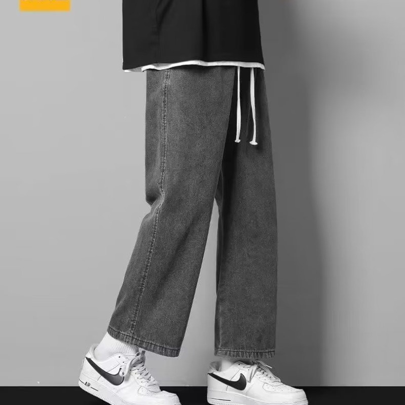 Quần jean ống suông Lưng Vừa Thời Trang Mùa Hè Phong Cách Nhật Bản Cho Nam