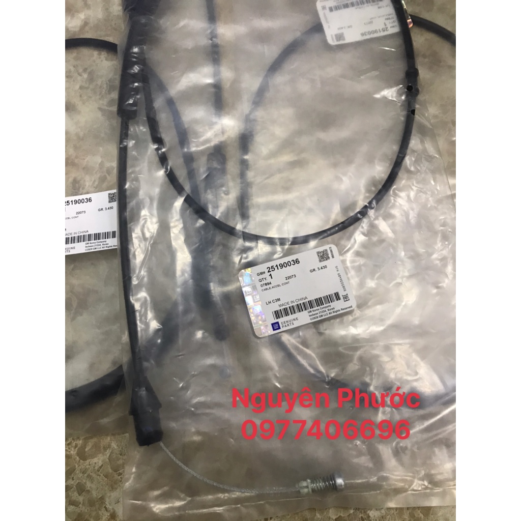 Dây ga xịn GM chính hãng CHEVROLET SPARK M300 / MATIZ 4 - Mã phụ tùng 25184122 / 25190036