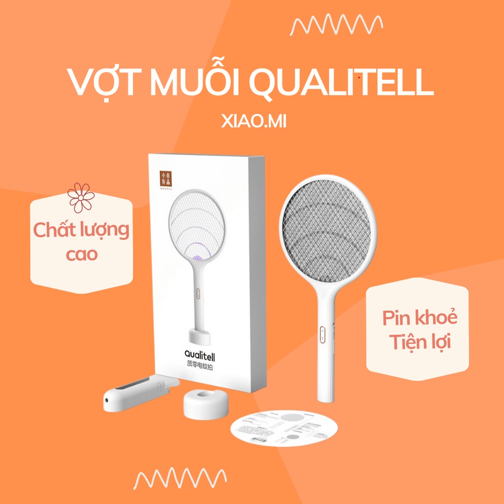 Vợt muỗi Qualitell Xiaomi Youpin kiêm đèn bắt muỗi tiện dụng pin sạc dung lượng lớn