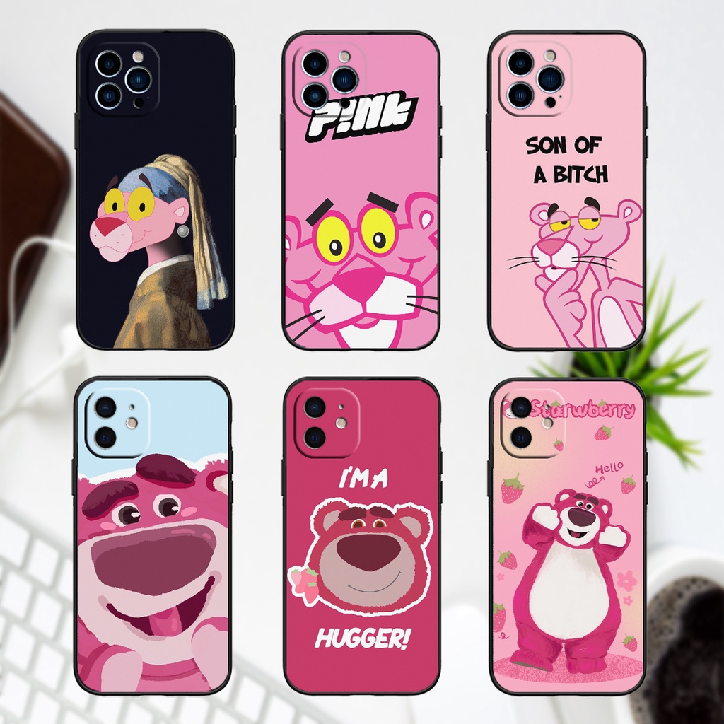 Ốp iphone 11/11pro/11promax / 12/12pro/12promax in hình gấu dâu losto, báo hồng pink panther cute hottrend