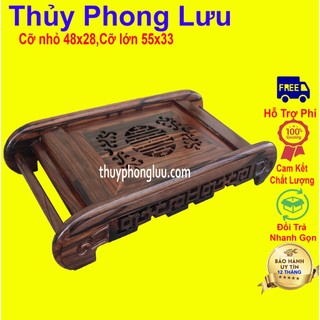 Khay trà kèm khay Inox chân cuốn phòng khách gỗ mun