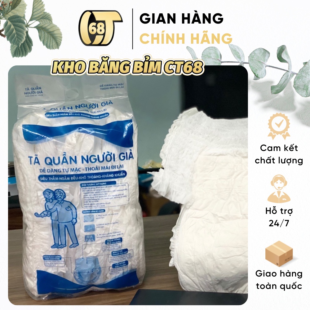 Tã bỉm quần người lớn ⚡HÀNG LOẠI 1⚡ Tã quần cho người già siêu mỏng và mềm mịn, kháng khuẩn thấm hút tốt