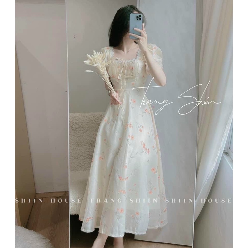 Đầm váy nữ hoa nhí dáng xòe, váy tiểu thư dự tiệc đi chơi siêu dễ thương