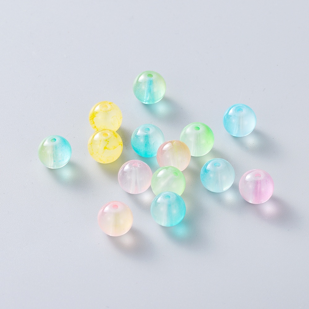 Bộ 20 Hạt Xâu Chuỗi 10mm Màu Gradient Bằng Thủy Tinh