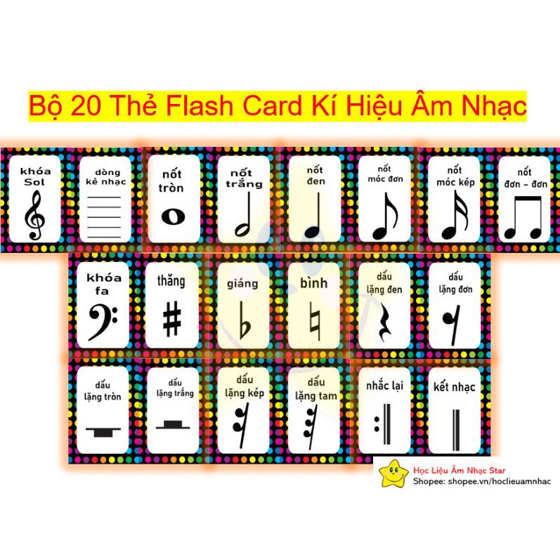 Học Liệu Âm Nhạc - Bộ thẻ kí hiệu âm nhạc