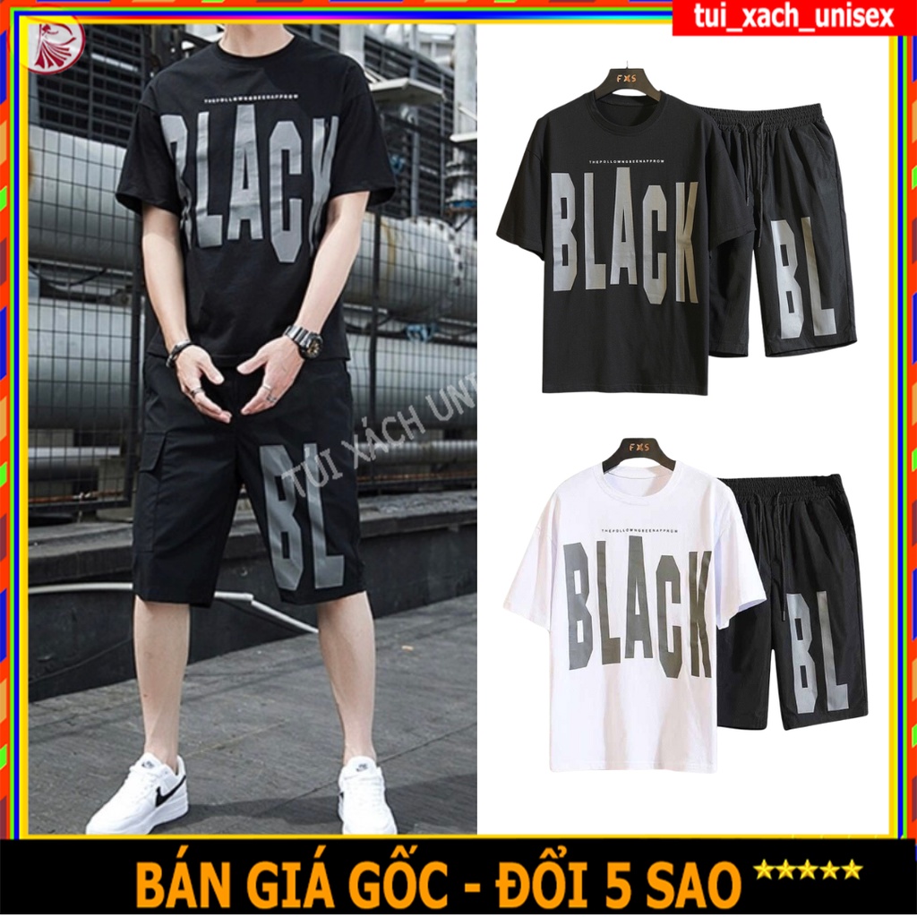❤️MẶC MÁT- CHẤT ĐẸP❤️ Bộ Nam Hè Thể Thao Chất Thun lưới mè in chữ black/BỘ QUẦN ÁO THỂ THAO NAM