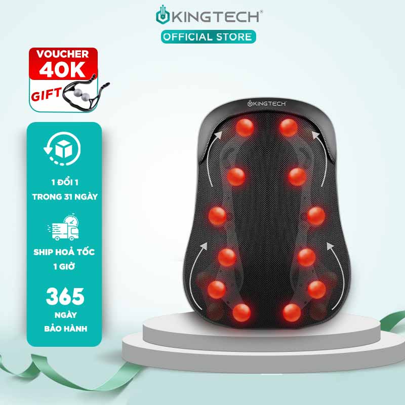 Đệm Massage Lưng Cao Cấp KINGTECH KC-300, 12 Đầu Massage Kết Hợp Công Nghệ Massage 3D, 4D Và Nhiệt Hồng Ngoại