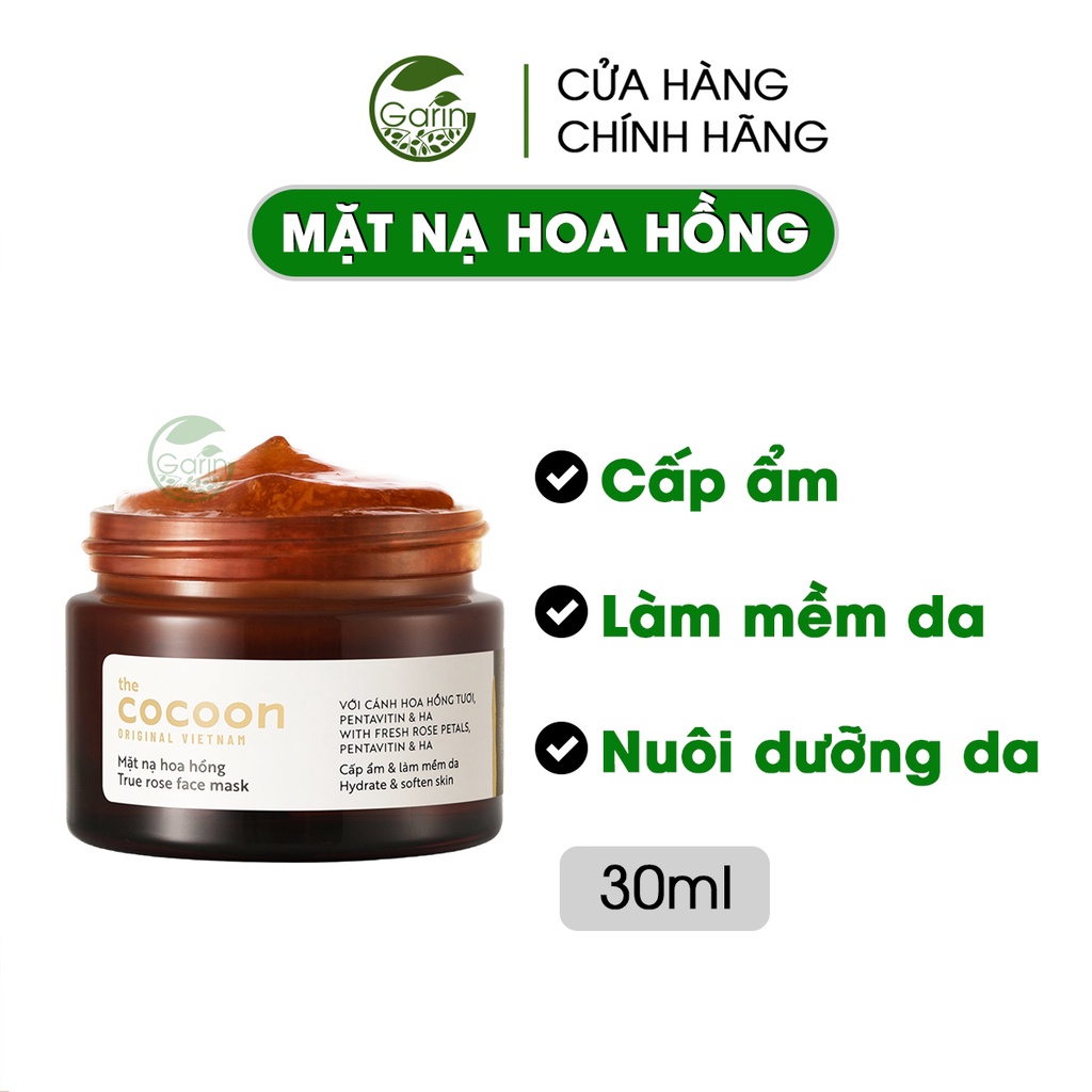 Mặt nạ hoa hồng Cocoon Garin 30ml cấp ẩm và làm mềm da