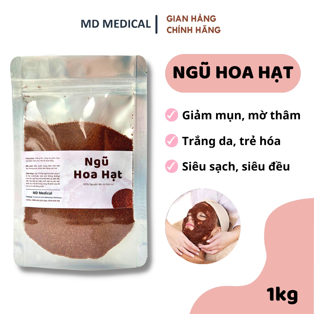1kg mặt nạ Ngũ Hoa Hạt MD Medical nguyên chất, hạt đình lịch