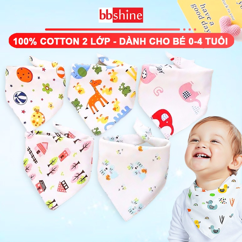 Yếm Cho Bé Gái Và Bé Trai 0 - 4 Tuổi Chất Cotton Dày Dặn Nhiều Họa Tiết Ngộ Nghĩnh Bbshine – Ss007