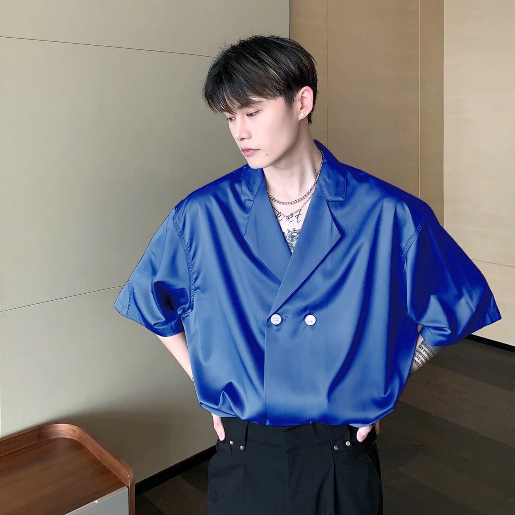 Áo Sơ Mi Tay Ngắn Màu Sắc Đơn Giản Thời Trang Cho Nam