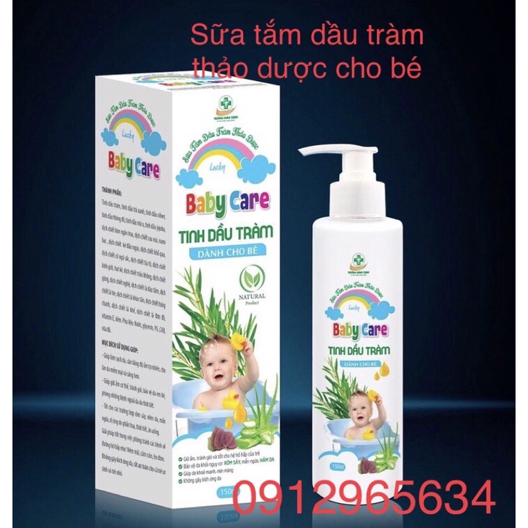 Sữa Tắm Dầu Tràm thảo dược Baby Care bảo vệ làn da bé giúp giữ ấm cơ thể hết rôm sảy mẩn ngứa diệt khuẩn chính hãng 150