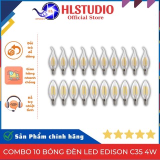 Combo 10 Bóng đèn LED Edison C35 4w E14 2700k/4000K/6000K giá siêu rẻ, siêu bền, hình quả nhót, hình nến HL Lighting
