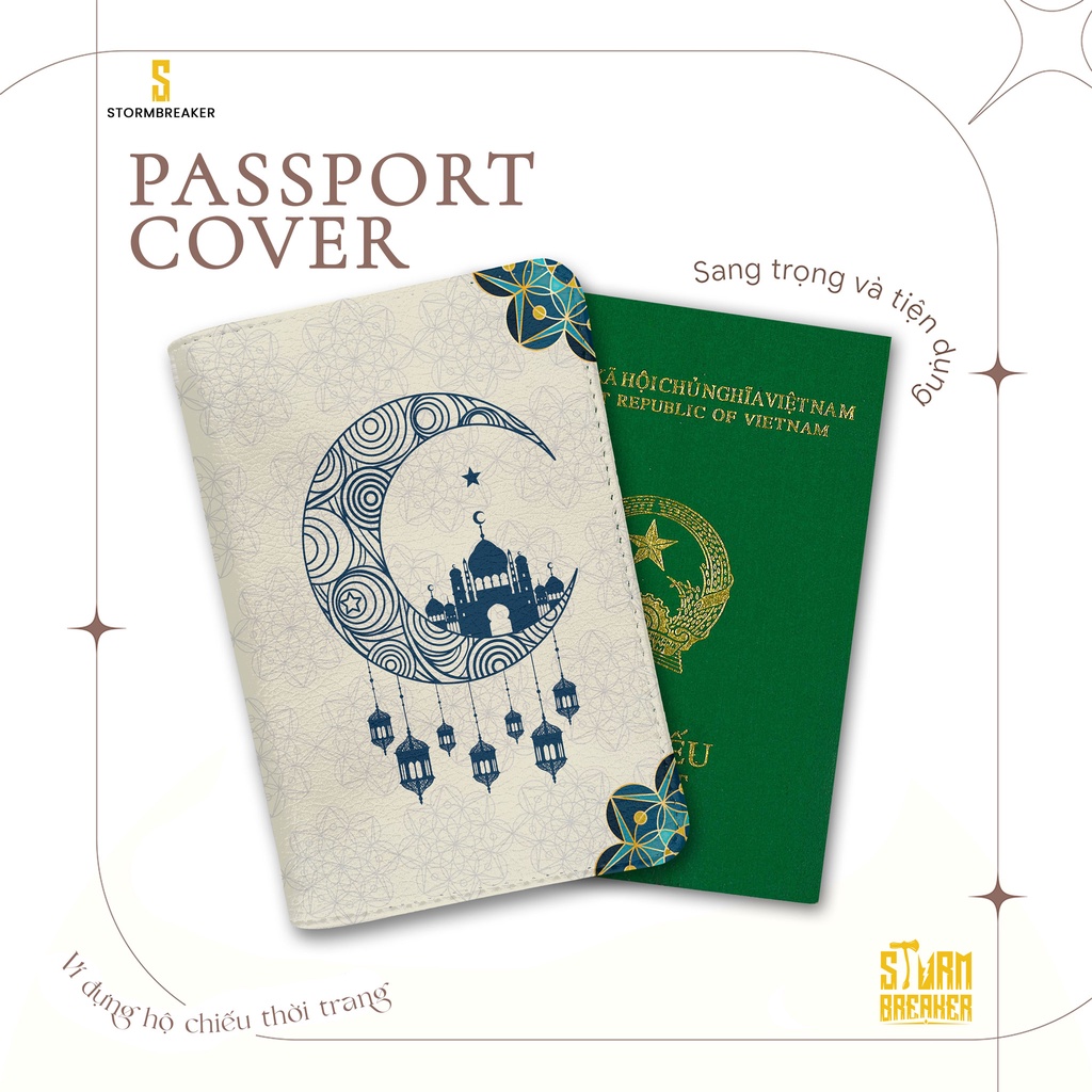 Bao Da Hộ Chiếu / Ví Đựng Passport Du Lịch Nam - Nữ ( in tên cá nhân ) The Moon Mandala - ATPP114 STORMBREAKER