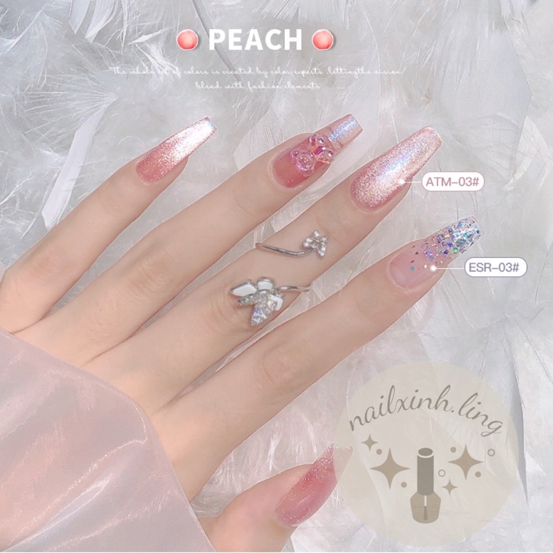 Sơn Gel AS Mắt Mèo Kim Cương Flash Nền Thạch Mã ATM Chai Đỏ