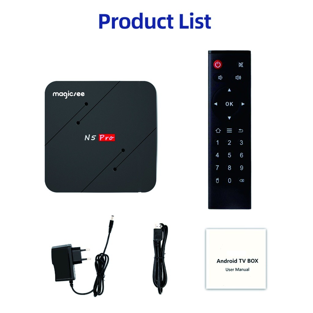 Android tivi box Magicsee N5 pro 2023 - Android 11, Ram 2GB, Rom 16GB, Chip S905W2