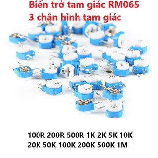 Biến trở tam giác rm065 100r 200r 500r 1k 2k 5k 10k 20k 50k 100k 200k 500k 1m - 3 chân hình tam giác