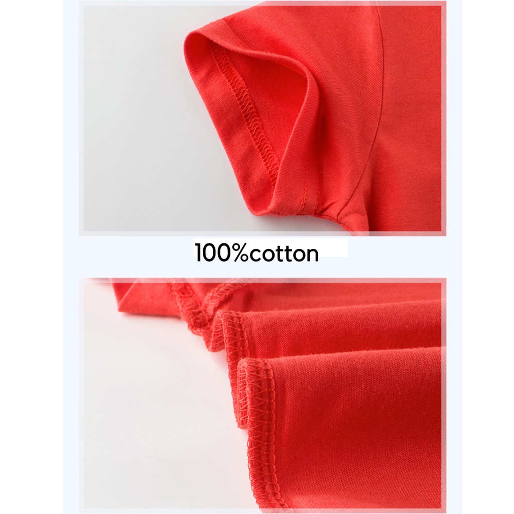 Áo Phông Trơn Ngắn Tay Cho Bé Trai Bé Gái, Áo Phông Chất Cotton 100% Cho Trẻ Em Từ 1-10 tuổi