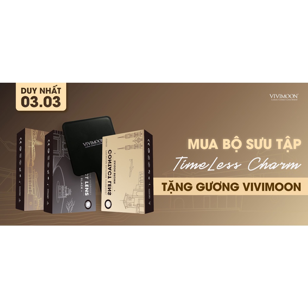 Gương cầm tay VIVIMOON trang điểm màu đen