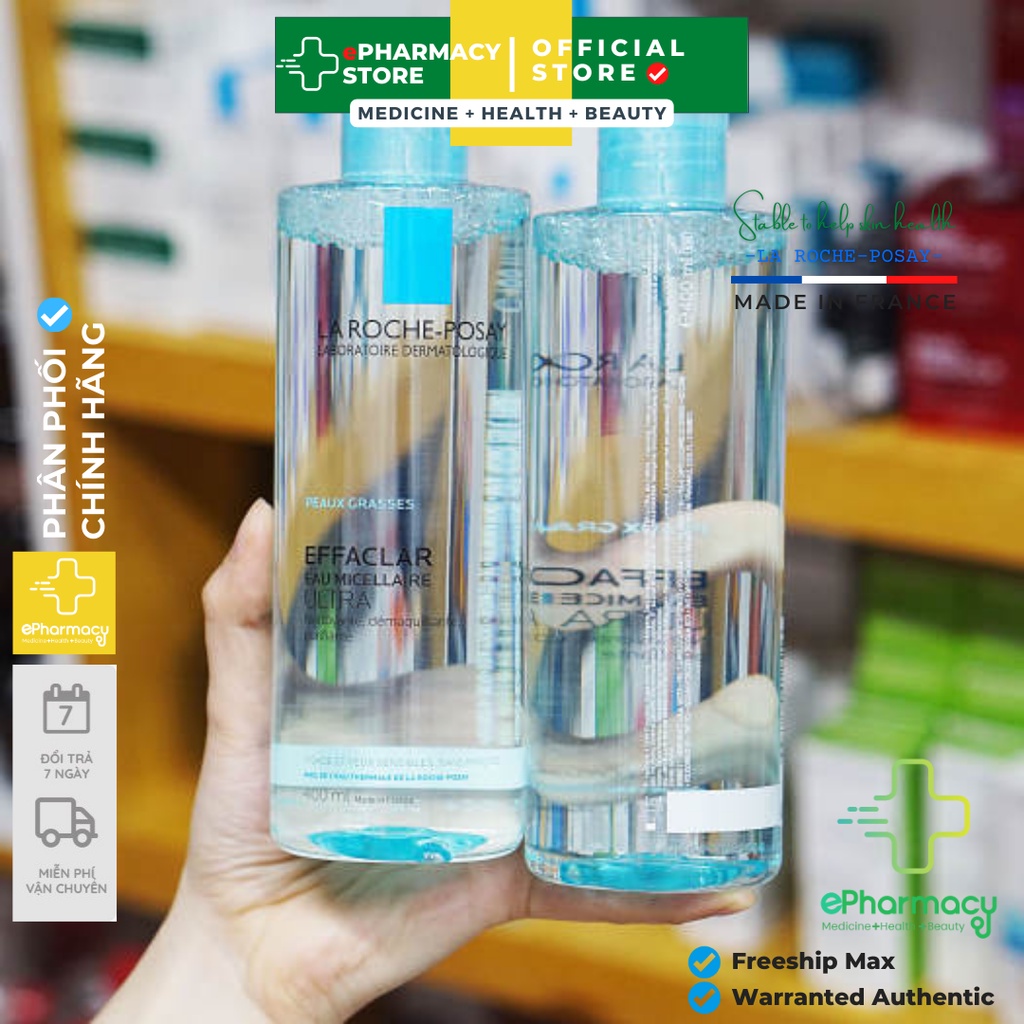 LA ROCHE POSAY Nước Tẩy Trang Effaclar Micellar Water For Oily Skin dành cho da dầu (Xanh da dầu) 400ml