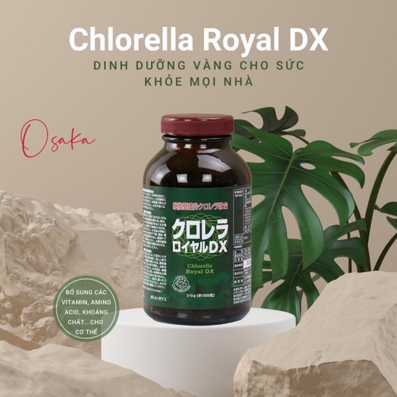 Tảo lục hoàng gia Chlorella Royal DX Nhật Bản chính hãng 1550 viên - Hàng - AuTH - Osaka