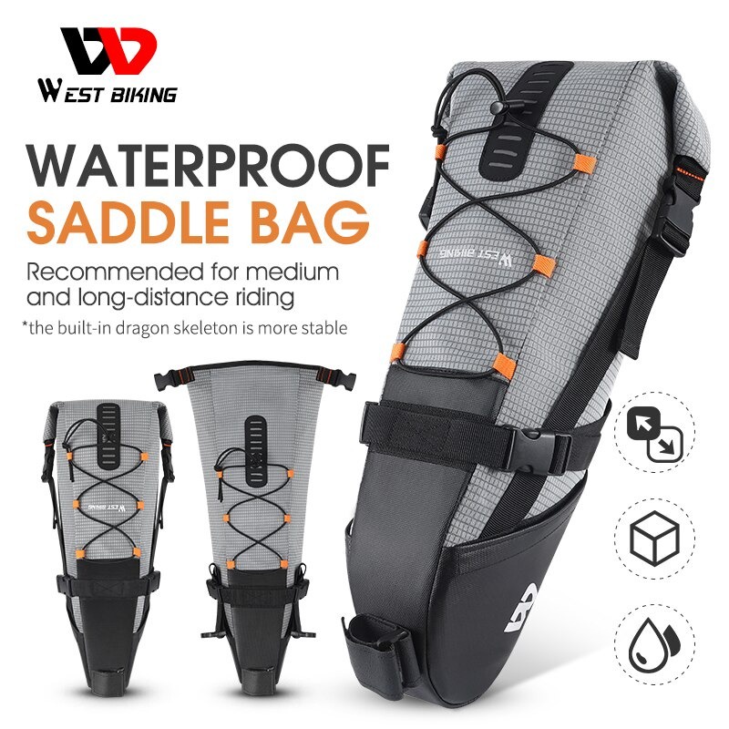 Túi Treo Yên Xe Đạp WEST BIKING Chống Thấm Nước Tiện Lợi Chứa Nhiều Dụng Cụ Thể Tích 10L Dành Cho Xe MTB/Road