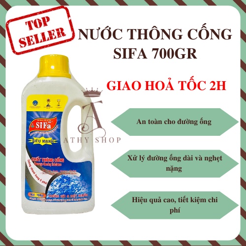 NƯỚC THÔNG CỐNG SIFA 700G xử lý bồn rửa chén bát bị nghẹt phân hủy tóc rác giúp thoát nước và chống tắc nghẽn toilet