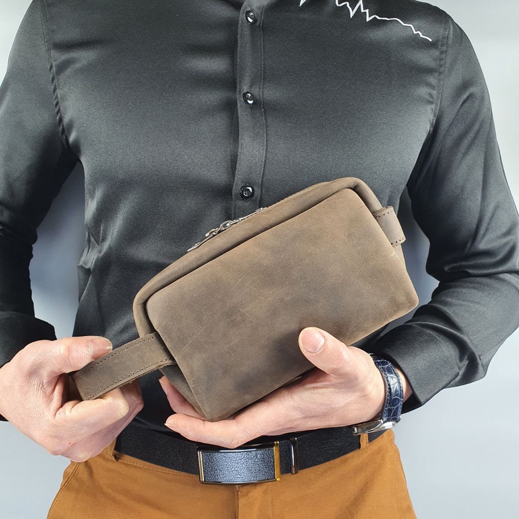 Clutch nam da thật, Túi golf nam da bò thật CL146VB  - 100% da thật, BH 3 năm