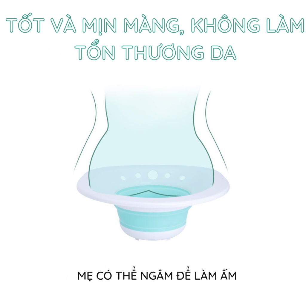 Chậu Xông Vùng Kín Sau Sinh Ấm Baby Gấp Gọn, Loại Dày Đẹp Tiện Lợi, Gấp Gọn Cho Mẹ Sau Sinh Ấm Gift Decor