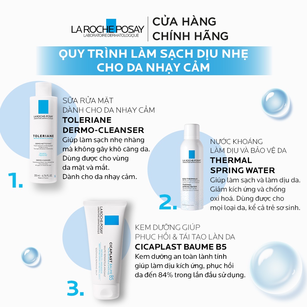 Sữa rửa mặt và tẩy trang dành cho da nhạy cảm La Roche-Posay Toleriane Dermo-Cleanser 200ml