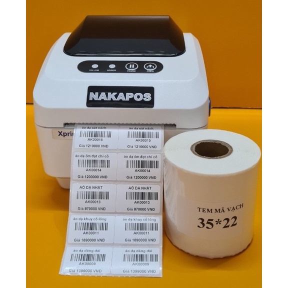 Tem in mã vạch -decal 72x22loại 20m 1800 con tem/cuộn