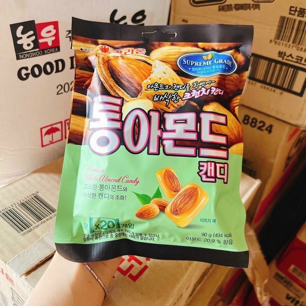 Kẹo hạnh nhân Orion Hàn Quốc 90g통아몬드