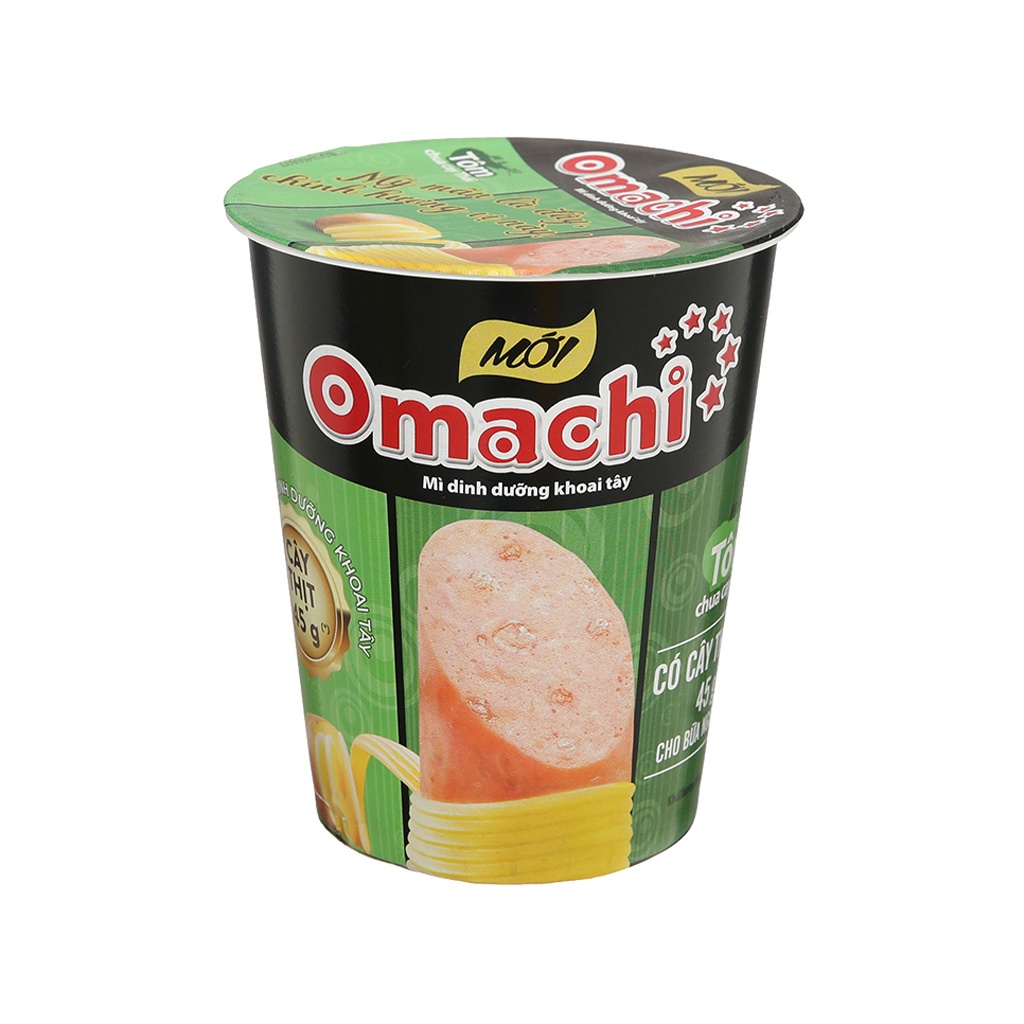 Thùng 24 ly mì khoai tây Omachi tôm chua cay Thái 111g (có cây thịt thật)