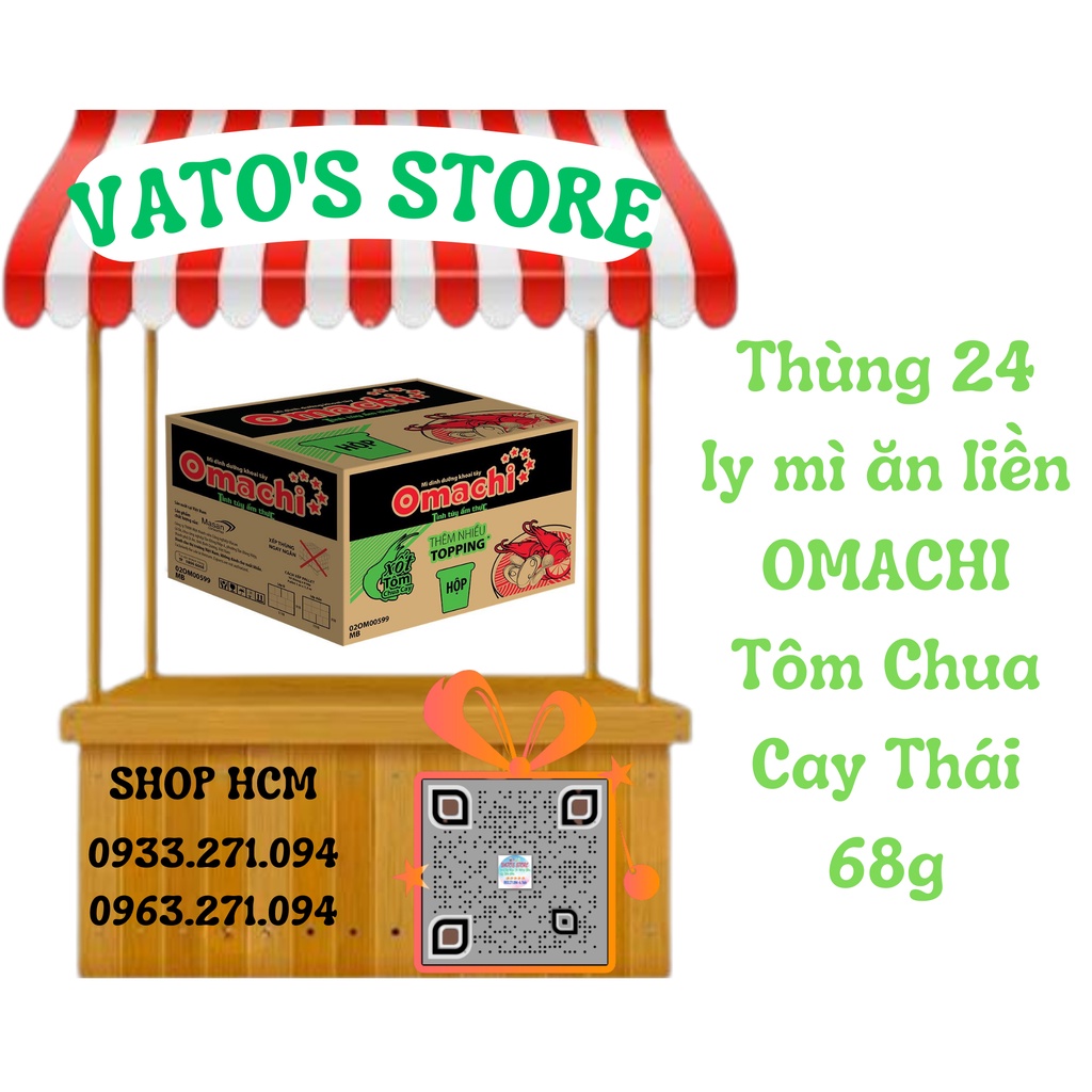 Thùng 24 ly mì Omachi tôm chua cay thái 66g / Combo 6 ly mì Omachi tôm chua cay thái 66g